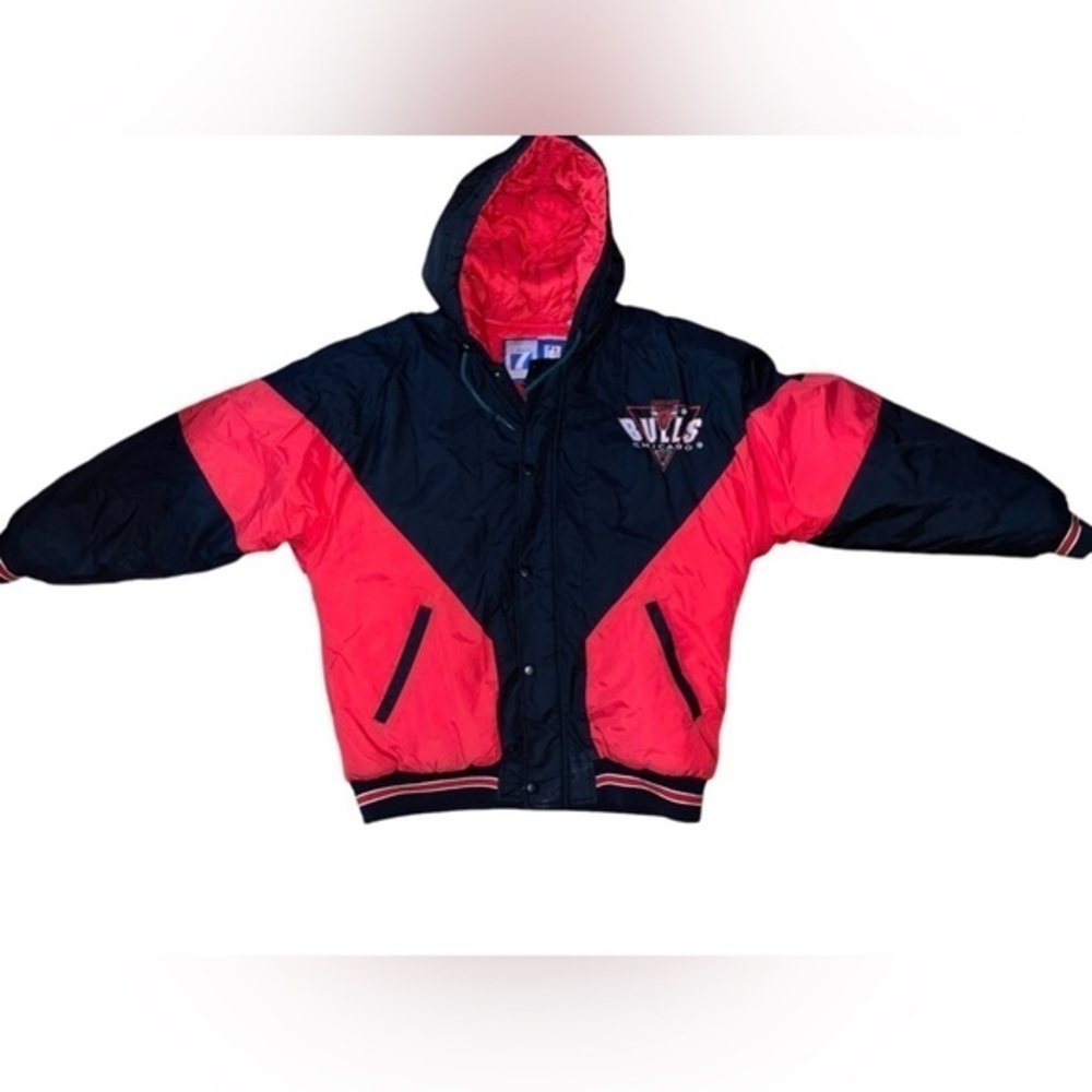 VTG 90s CHICAGO BULLS PUFFER JACKET LOGO‎ 7 YOUTH L 16-18